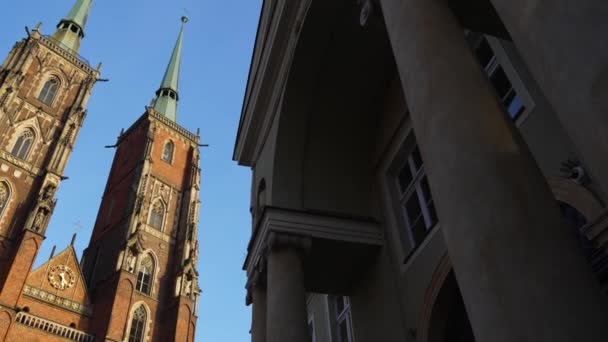 Wroclaw Kenti Avrupa Turizm Mimarisi — Stok video