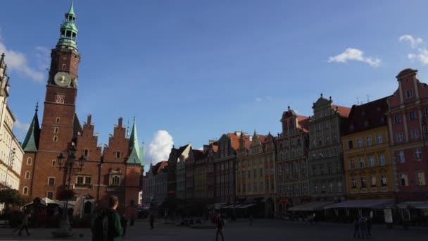 Centre Ville Europe Architecture Touristique Wroclaw Pologne Octobre 2023 — Video