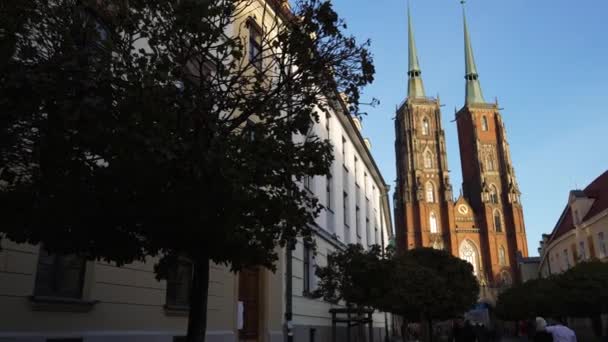 Centro Ciudad Europa Arquitectura Turística Wroclaw Polonia Octubre 2023 — Vídeos de Stock
