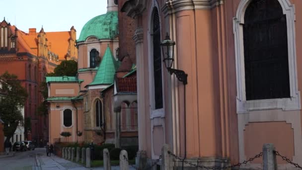 Şehir Merkezi Avrupa Turizm Mimarisi Wroclaw Polonya Ekim 2023 — Stok video