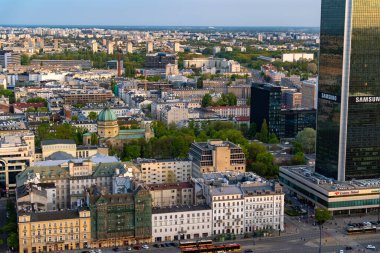 Şehir merkezinin panoramik manzarası Varşova, Polonya, 30 Haziran 2023