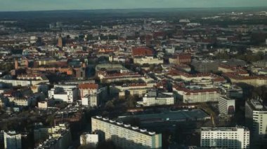 Wroclaw Polonya, en iyi manzara, Wroclaw Polonya 'nın kuş bakışı görüntüsü 21 Kasım 2023