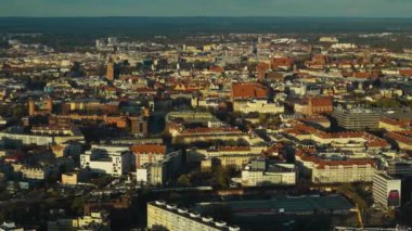 Wroclaw Polonya, en iyi manzara, Wroclaw Polonya 'nın kuş bakışı görüntüsü 21 Kasım 2023