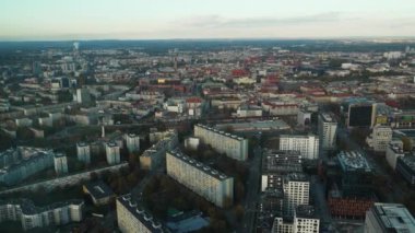 Wroclaw Polonya, en iyi manzara, Wroclaw Polonya 'nın kuş bakışı görüntüsü 21 Kasım 2023