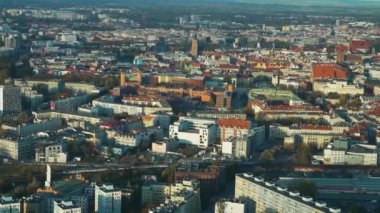 Wroclaw Polonya şehir manzarası kuş bakışı