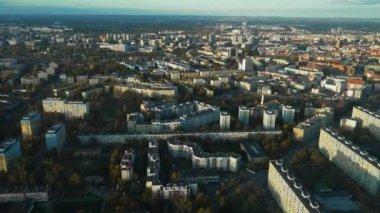 Wroclaw Polonya şehir manzarası kuş bakışı
