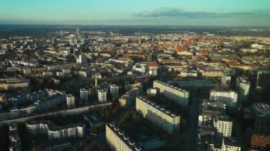 Wroclaw Polonya şehir manzarası kuş bakışı