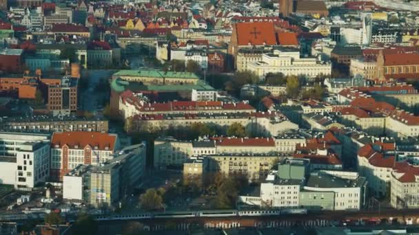 브로츠와프 폴란드 눈보기에서 도시의 파노라마 — 비디오