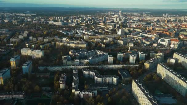 Vratislav Polsko Pohled Shora Panorama Města Ptačí Perspektivy — Stock video