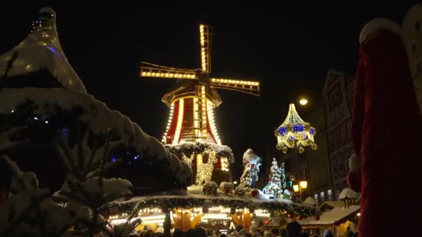 Ozdoby Świąteczne Blask Światła Nowy Rok Wrocław Polska — Wideo stockowe