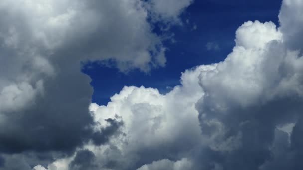 Zeitraffer Wolken Schweben Über Den Himmel Vor Blauem Himmel — Stockvideo