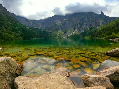 Dağ gölü zirvesi Morskie Oko Zakopane Polonya manzarası