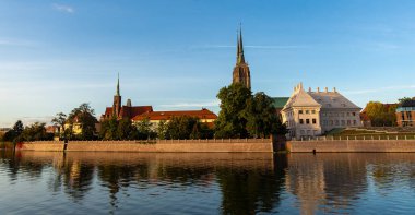Eski şehrin şehir manzarası, Wroclaw, Polonya