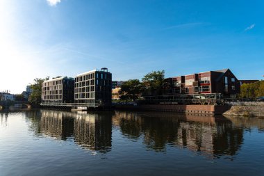 15 Ekim 2023 'te Eski Kasaba' nın manzarası. Wroclaw Polonya