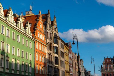 Eski şehrin şehir manzarası, Wroclaw, Polonya