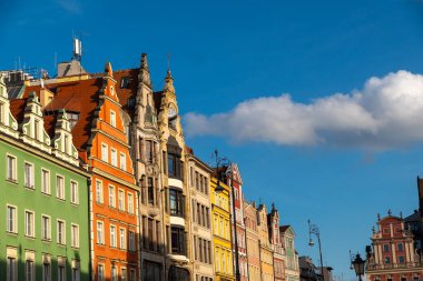 Eski şehrin şehir manzarası, Wroclaw, Polonya