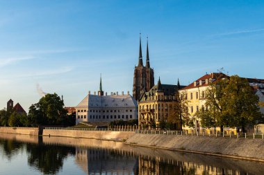 Eski şehrin şehir manzarası, Wroclaw, Polonya