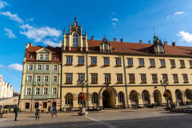 15 Ekim 2023 'te Eski Kasaba' nın manzarası. Wroclaw Polonya