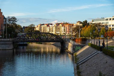 15 Ekim 2023 'te Eski Kasaba' nın manzarası. Wroclaw Polonya
