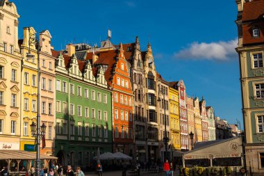 15 Ekim 2023 'te Eski Kasaba' nın manzarası. Wroclaw Polonya