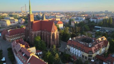 ancient beautiful city aerial photography architecture Europe Wroclaw Poland