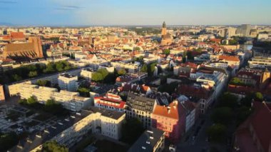 ancient beautiful city aerial photography architecture Europe Wroclaw Poland