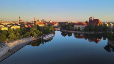 ancient beautiful city aerial photography architecture Europe Wroclaw Poland