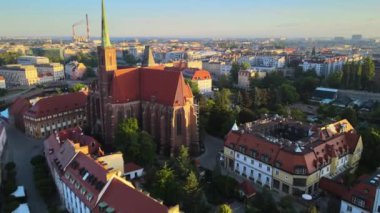 ancient beautiful city aerial photography architecture Europe Wroclaw Poland