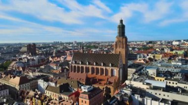 ancient beautiful city aerial photography architecture Europe Wroclaw Poland