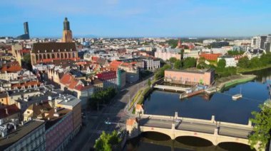 ancient beautiful city aerial photography architecture Europe Wroclaw Poland