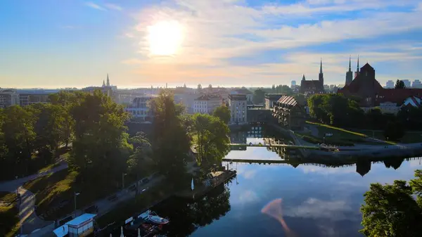 Stock image city Europe beautiful top view aerial photography of Wroclaw Poland