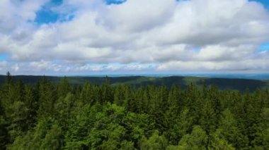 Yaz Saastal Saas-Fee İsviçre hava aracı dağ dronu karaçam ormanı kozalaklı üst bulutlar İsviçre Alpleri dağ zirveleri vadi drone hareketi