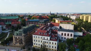 Avrupa 'nın güzel kenti Antik mimari Uçuşu Wroclaw Polonya' dan insansız hava aracı ile vuruldu