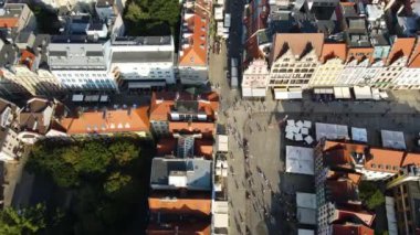 Avrupa 'nın güzel kenti Antik mimari Uçuşu Wroclaw Polonya' dan insansız hava aracı ile vuruldu