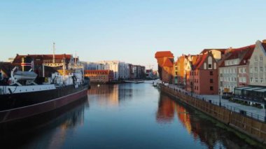Gdansk Drone Şehir mimarisi tarihi merkezi Avrupa 'dan Polonya