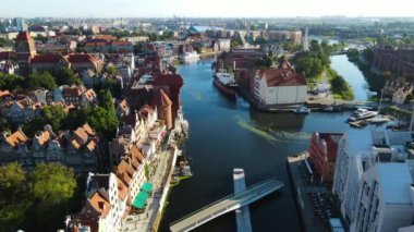 Gdansk Drone Şehir mimarisi tarihi merkezi Avrupa 'dan Polonya
