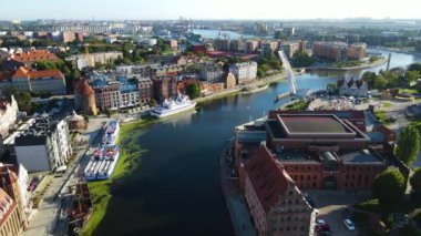 Gdansk Drone Şehir mimarisi tarihi merkezi Avrupa 'dan Polonya