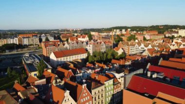 Gdansk Drone, Avrupa şehir mimari merkezi Polonya 'nın hava görüntüsü