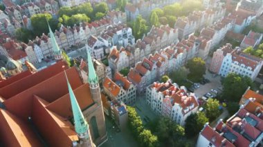 Gdansk Drone, Avrupa şehir mimari merkezi Polonya 'nın hava görüntüsü