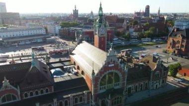 Gdansk Drone, Avrupa şehir mimari merkezi Polonya 'nın hava görüntüsü