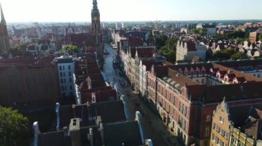 Gdansk Drone, Avrupa şehir mimari merkezi Polonya 'nın hava görüntüsü