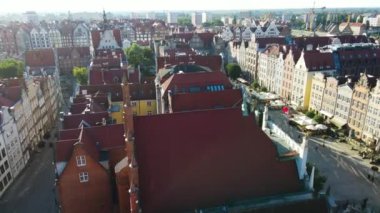 Gdansk Drone, Avrupa şehir mimari merkezi Polonya 'nın hava görüntüsü