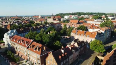 Gdansk Drone, Avrupa şehir mimari merkezi Polonya 'nın hava görüntüsü