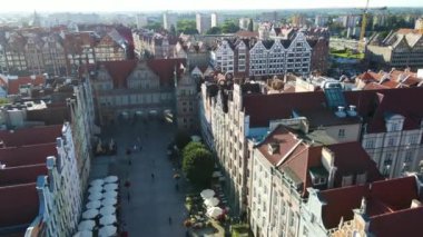 Gdansk Drone, Avrupa şehir mimari merkezi Polonya 'nın hava görüntüsü