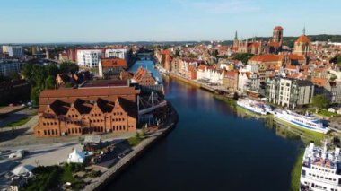 Gdansk Drone, Avrupa şehir mimari merkezi Polonya 'nın hava görüntüsü