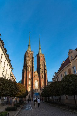 Eski şehrin şehir manzarası, Wroclaw, Polonya