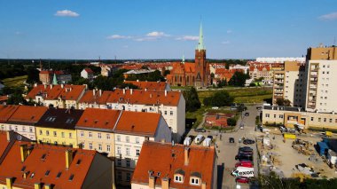 Panorama şehri mimarisi Eski Avrupa Legnica Polonya