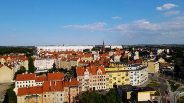 Panorama şehri mimarisi Eski Avrupa Legnica Polonya