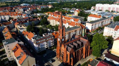 view panorama city architecture ancient Europe Legnica Poland clipart