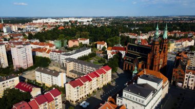 Panorama şehri mimarisi Eski Avrupa Legnica Polonya